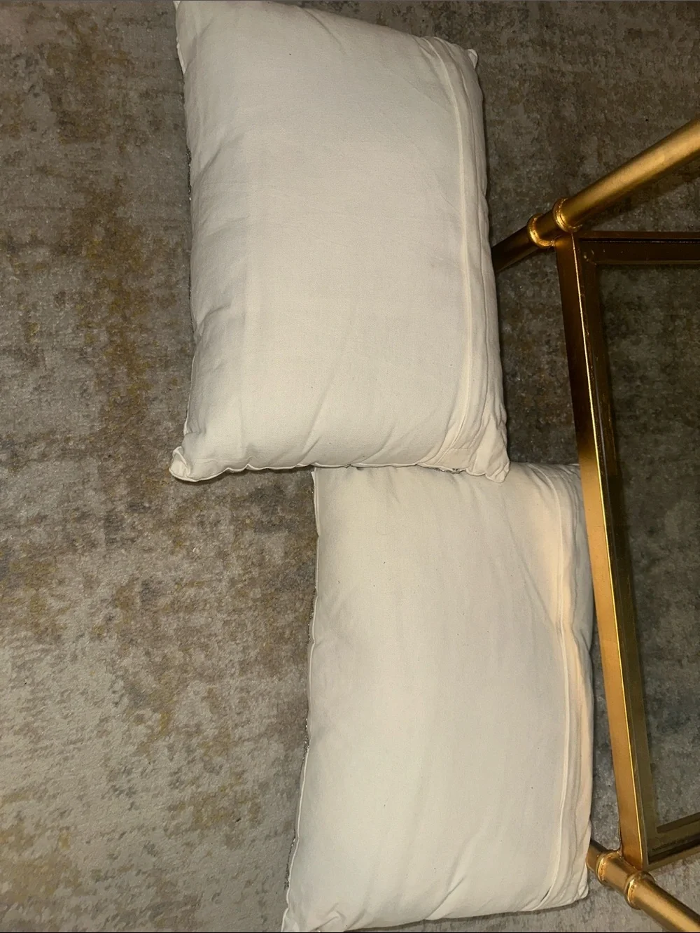 Bling Embroidered Ivory Decorative Throw Pillows - Set of 2